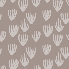 Seamless grunge pattern. Abstract floral print. Brush hand drawn texture