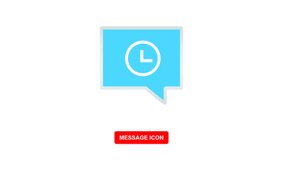 message icon with time symbol vector icon