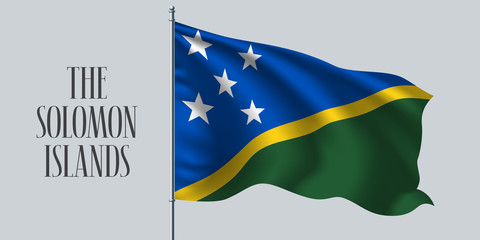 The Solomon Islands waving flag vector
