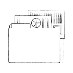 folder and document file with statistics pie graph