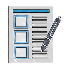 document file with pen isolated icon