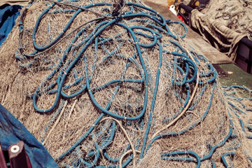 Fishing nets in the harbor