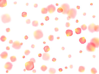 Rose gold petals flying cosmetics vector background.