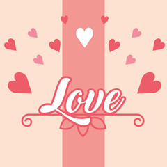 love hearts romance decoration card vector illustration