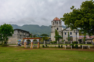 Fototapeta na wymiar Oslob City, Cebu Philippines - Old Catholic church of the era of Spanish colonization on the island of Cebu.