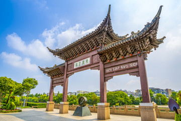 Yangzhou, China. July 2018: Yangzhou Dongguan Street is a famous old street and tourist attraction.