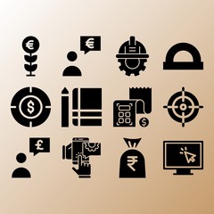 Engineering, mobile and ruler related premium icon set