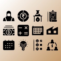 Plan, calendar and calculator related premium icon set