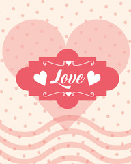 romantic love heart dotted background card vector illustration