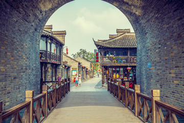 Yangzhou, China. July 2018: Yangzhou Dongguan Street is a famous old street and tourist attraction.