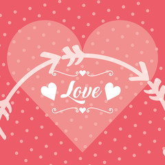 love heart arrow passion romantic dotted background vector illustration