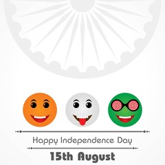Indian Independence Day concept background with Ashoka wheel