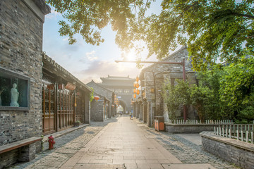 Yangzhou, China. July 2018: Yangzhou Dongguan Street is a famous old street and tourist attraction.