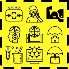 Simple 9 icon set of medical related [iconsRandom:4] vector icons. Collection Illustration