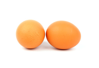 Fresh chicken egg on white background