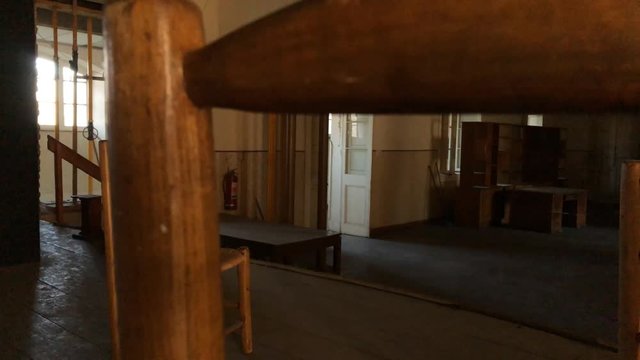 empty hall in abandoned convent