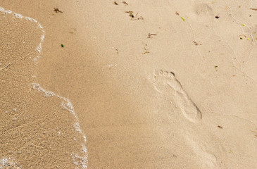 Fußspur am Sandstrand