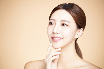 young woman with natural makeup and clean skin