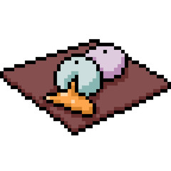 Obraz premium vector pixel art salapao snack