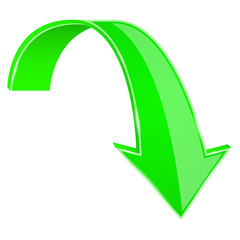 Green down arrow. 3d sign © savanno
