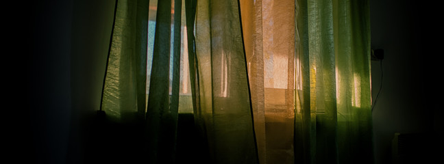 window in the house and sunlight. Web banner.