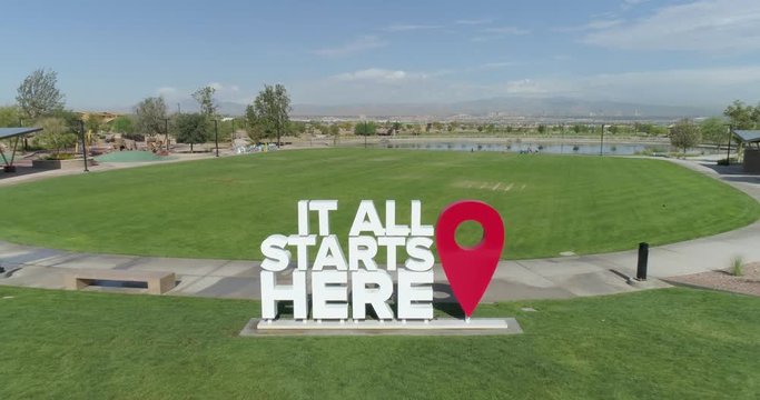 It All Starts Here Sign at New Masterplanned Community in Cadence Park Outside Las Vegas in Henderson CLOSE