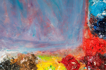 close-up of different colors with oil paint. colored acrylic. the concept of modern art. background image