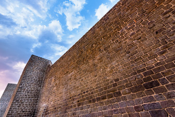 View of historical wall in Sur region, Diyarbakir, Turkey