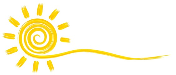 Символ яркого летнего солнца с лучами. 
