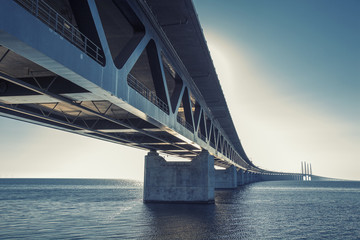 oresunds bridge on sunset time  - Powered by Adobe