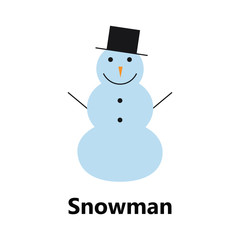 snowman symbol on the white background blue sign color text