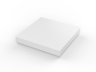 Fototapeta premium White cardboard package box, thin packaging box mock template on isolated white background. 3d Illustration