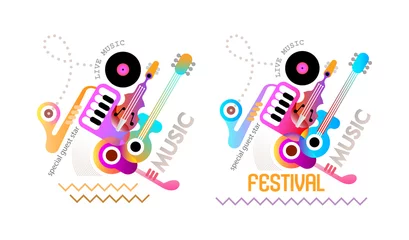 Gordijnen Muziekfestival posterontwerp ©  danjazzia