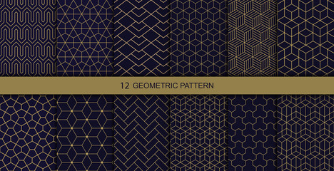 Vector geometric seamless patterns. Abstract geometric  hexagonal  graphic design print 3d cubes pattern. Vector seamless  geometric cubes pattern.