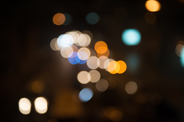 blur image of city at night.blurred urban abstract traffic background