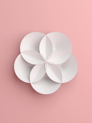 Abstract white paper geometric flower