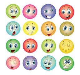 colorful  emoticons set cartoon