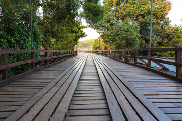 Mon Bridge The old wooden and long bridge in Thailand Sangkhlaburi Kanchanaburi