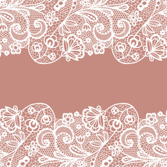 Seamless lace border. Invitation card.