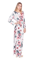 beautiful woman in  floral dress 