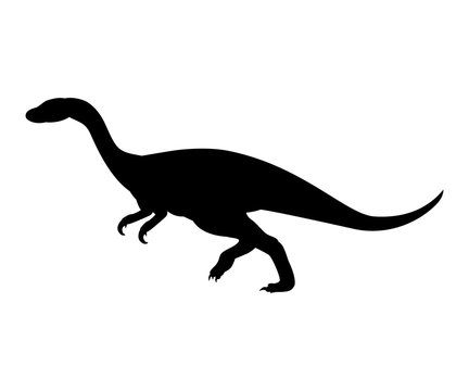 Hypsilophodon silhouette dinosaur jurassic prehistoric animal