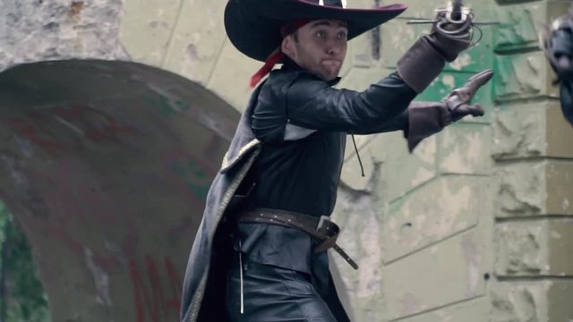 The brave musketeers are fighting a duel