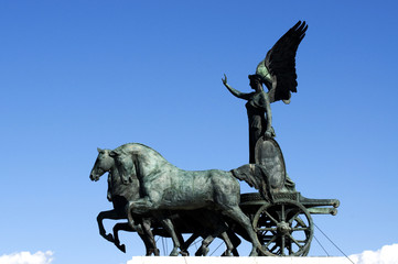 Statue of the goddess Victoria riding on quadriga