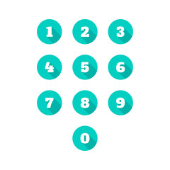 Set of 0-9 number icons. Vector illustration