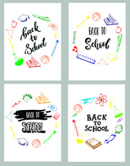set of posters 'back to school'