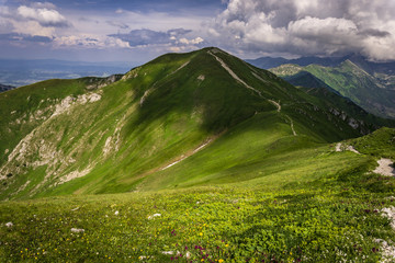 Fototapeta premium Beautiful scenery of great mountain peaks. Western Tatra Mountains.