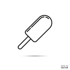 Popsicle vector line icon. Sweet food symbol.