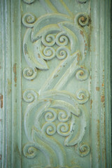 The bas-relief on the facade of a historic building