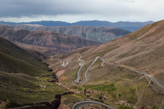 Cuesta de Lipan downhill highway to Purmamarca - Jujuy, Argentina