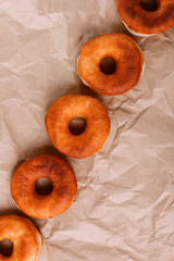 fresh donuts on paper